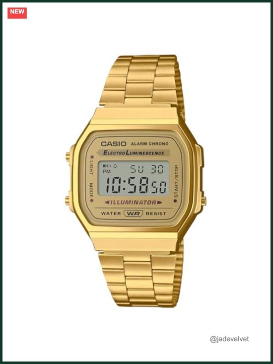 Vintage Digital Quartz Watch Stainless Steel Band Retro Square Face